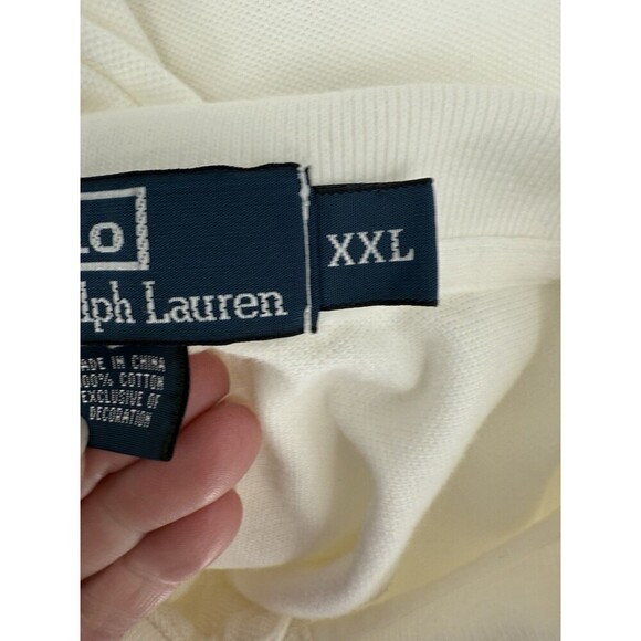 Polo Ralph Lauren White Polo 8 on Front and Sleeve Size XXLARGE Excellent UC - Picture 10 of 12